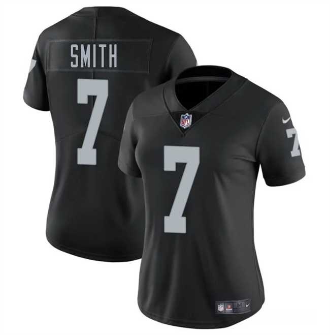 Womens Las Vegas Raiders #7 Geno Smith Black 2025 Vapor Stitched Jersey Dzhi
